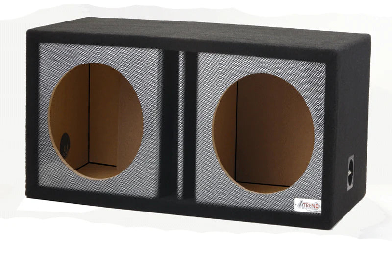 10DVR-Black Carbon Fiber Atrend 10" Dual Subwoofer Ported Box (Unloaded Enclosure)