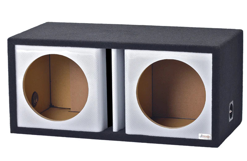 12DVR-White Carbon Fiber Atrend 12" Dual Subwoofer Ported Box (Unloaded Enclosure)