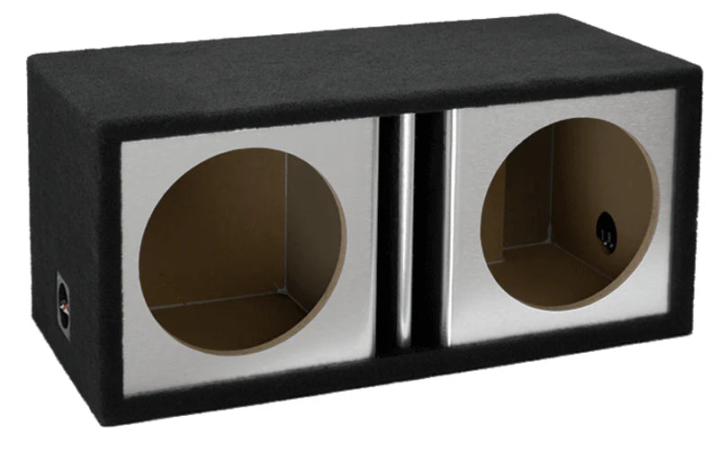 12DVR-Brushed Aluminum Atrend 12" Dual Subwoofer Ported Box (Unloaded Enclosure)