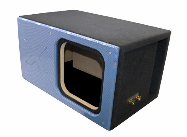 12SXK-P Blue Atrend Single 12" Kicker Solo X Box w/ Custom front Plate (Unloaded Enclosure)