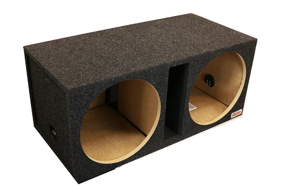 15DQV Black Carpeted Atrend 15" Dual Subwoofer Ported Box (Unloaded Enclosure)