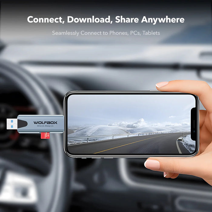Card-Reader-WB Wolfbox 2-in-1 SD Card Reader with USB-C & USB-A Interface