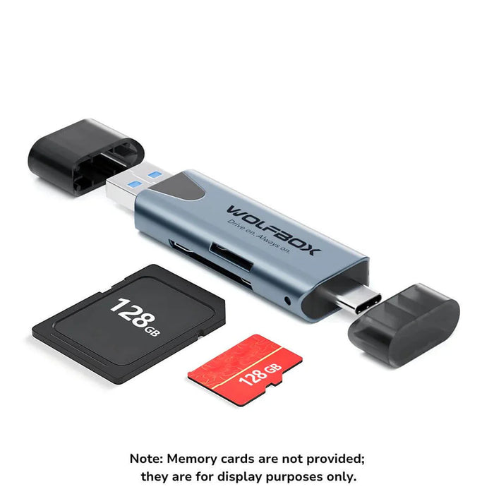 Card-Reader-WB Wolfbox 2-in-1 SD Card Reader with USB-C & USB-A Interface