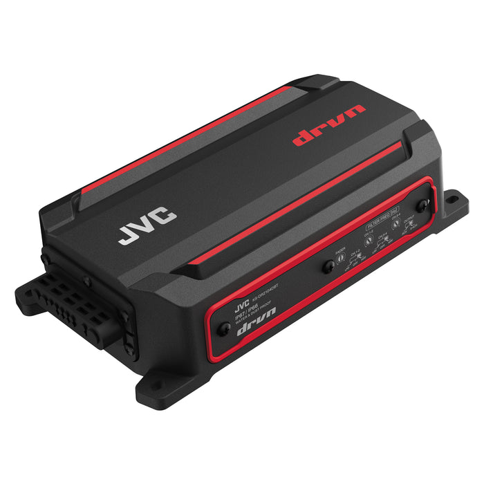 KS-DR2104DBT JVC 4-Channel Compact Powersports Amplifier with Built-in Bluetooth Streaming Controller, 50Wx4 at 4ohms 75Wx4 at 2ohms RMS 600W Peak Marine, ATV and Powersport Applications IP66 / IP67 Waterproof, Dustproof, Rust Proof and Vibration Proof