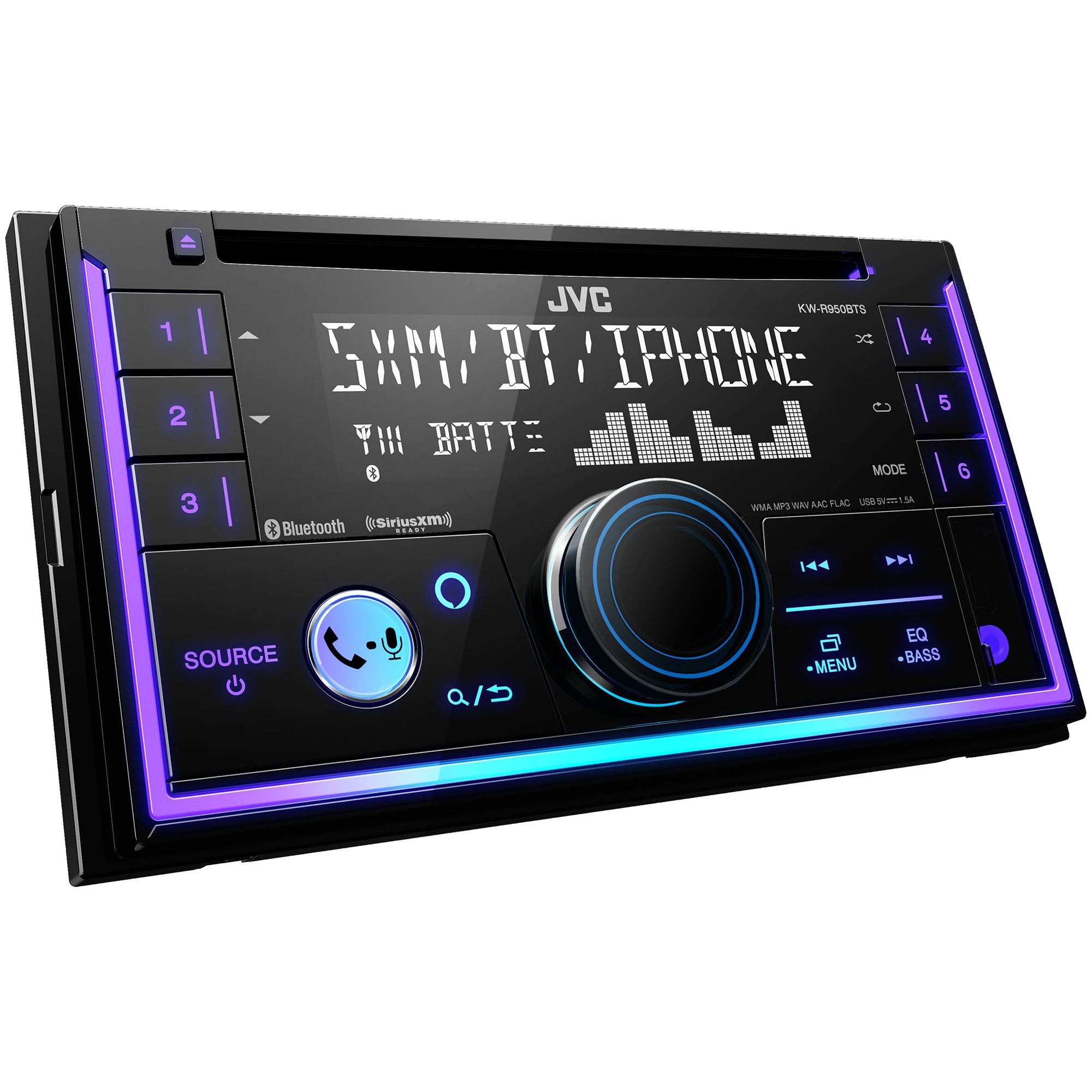 KWR950BTS JVC DoubleDin CD Player Head Unit AM/FM, Bluetooth, USB