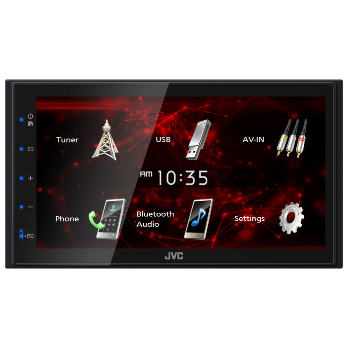 KW-M180BT JVC Digital Multimedia Receiver 6.75” Double-Din Touchscreen Shallow Chassis Head Unit with AM/FM, Bluetooth, USB Port, Fast Bootup Car Radio