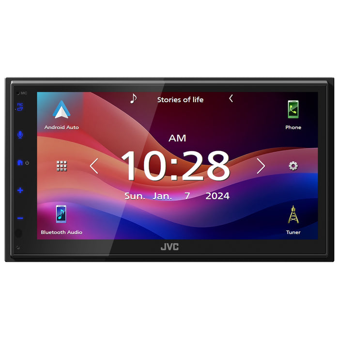 KW-M595BT JVC Digital Multimedia Receiver 6.8” Double-Din Touchscreen Head Unit with CarPlay and Android Auto, AM/FM, Bluetooth, USB Port, iDatalink Maestro, SiriusXM Ready, Car Radio