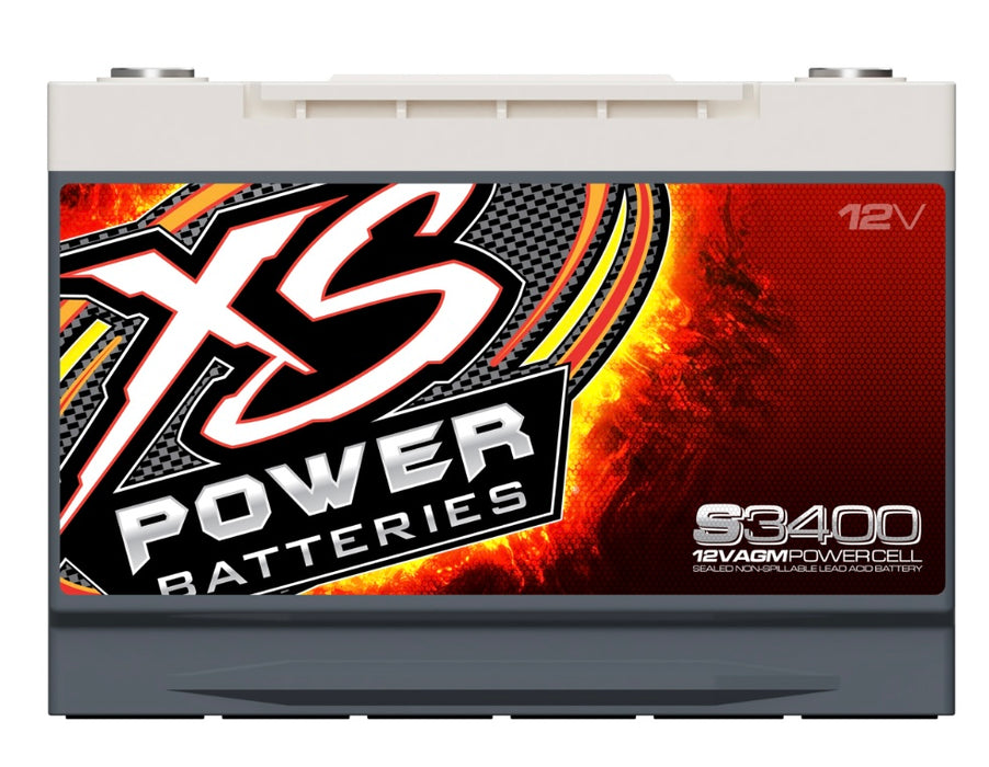 S3400 XS Power Battery 12V AGM S Series BCI Group 34 - Automotive Terminals Included 2500W / 4000W