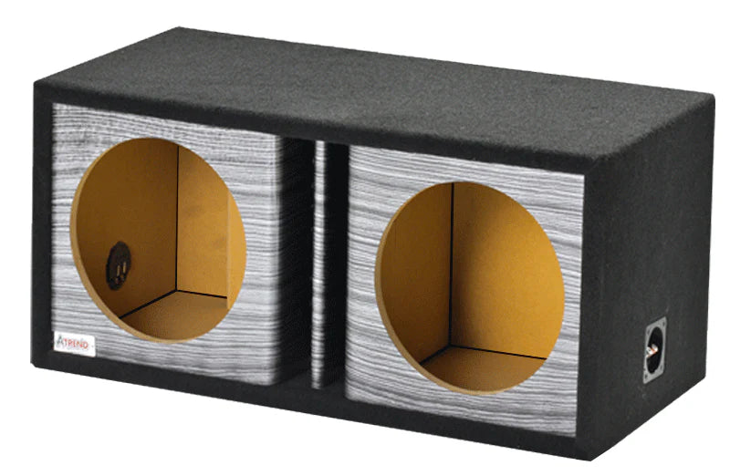 12DVR-Platinum Woodgrain Atrend 12" Dual Subwoofer Ported Box (Unloaded Enclosure)
