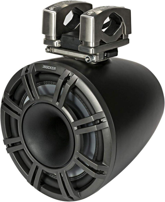 44KMTC114 KICKER KMTC11 11" Charcoal Marine Wakeboard Tower Speakers System Horn Loaded Compression Driver LED Lighted 4 Ohm (Pair) - Pro Audio Center
