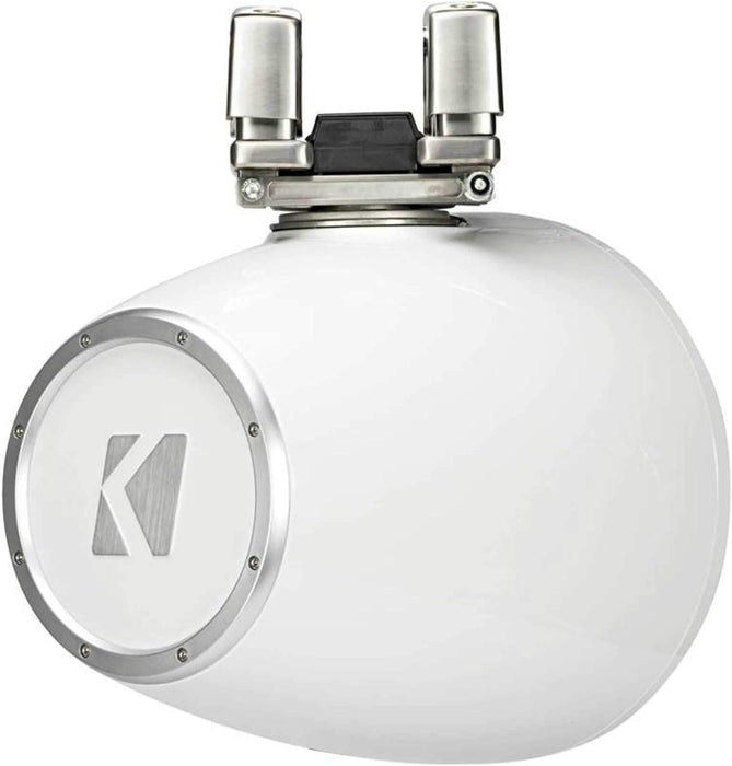 44KMTC114W KICKER KMTC11 11" White Marine Wakeboard Tower Speakers System Horn Loaded Compression Driver LED Lighted 4 Ohm (Pair) - Pro Audio Center