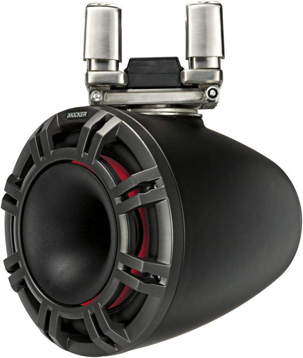 44KMTC94 KICKER KMTC9 9" Charcoal Marine Wakeboard Tower Speakers System Horn Loaded Compression Driver LED Lighted 4 Ohm (Pair) - Pro Audio Center