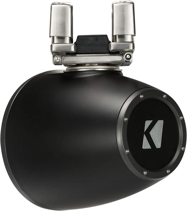 44KMTC94 KICKER KMTC9 9" Charcoal Marine Wakeboard Tower Speakers System Horn Loaded Compression Driver LED Lighted 4 Ohm (Pair) - Pro Audio Center