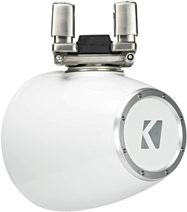 44KMTC94W KICKER KMTC9 9" White Marine Wakeboard Tower Speakers System Horn Loaded Compression Driver LED Lighted 4 Ohm (Pair) - Pro Audio Center