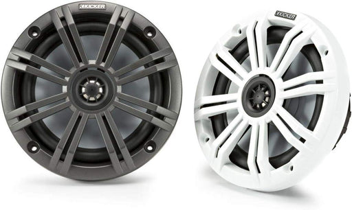 45KM654 KICKER KM Series 6.5" 6 1/2 Inch Coaxial 2 Way Marine Waterproof Speakers 65W RMS 4 Ohm (Pair) - Pro Audio Center
