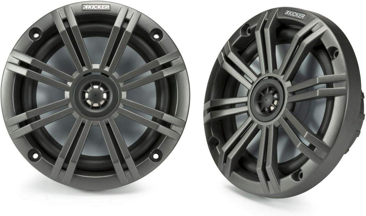 45KM654 KICKER KM Series 6.5" 6 1/2 Inch Coaxial 2 Way Marine Waterproof Speakers 65W RMS 4 Ohm (Pair) - Pro Audio Center