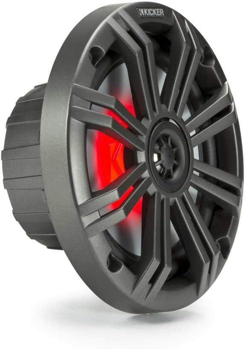 45KM654L KICKER KM Series 6.5" 6 1/2 Inch Coaxial 2 Way Marine Waterproof Speakers w/LED's 65W RMS 4 Ohm (Pair) - Pro Audio Center