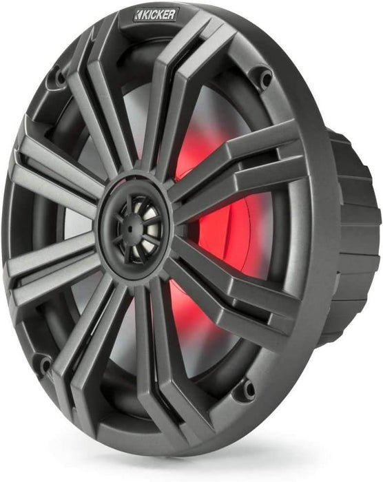 45KM84L KICKER KM Series 8" Coaxial 2 Way Marine Waterproof Speakers w/LED's KM8 150W RMS 4 Ohm (Pair) - Pro Audio Center