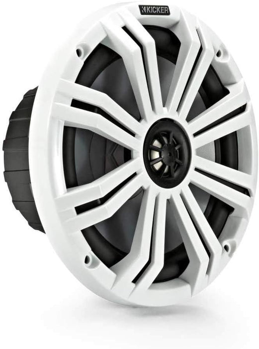 45KM84L KICKER KM Series 8" Coaxial 2 Way Marine Waterproof Speakers w/LED's KM8 150W RMS 4 Ohm (Pair) - Pro Audio Center