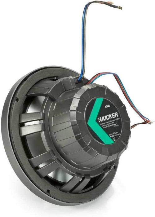 45KM84L KICKER KM Series 8" Coaxial 2 Way Marine Waterproof Speakers w/LED's KM8 150W RMS 4 Ohm (Pair) - Pro Audio Center