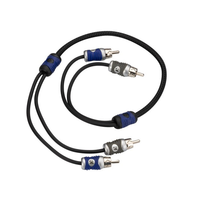 46QI205 KICKER Q-Series 2-Channel RCA Interconnects, 0.5 Meter / 18 Inch