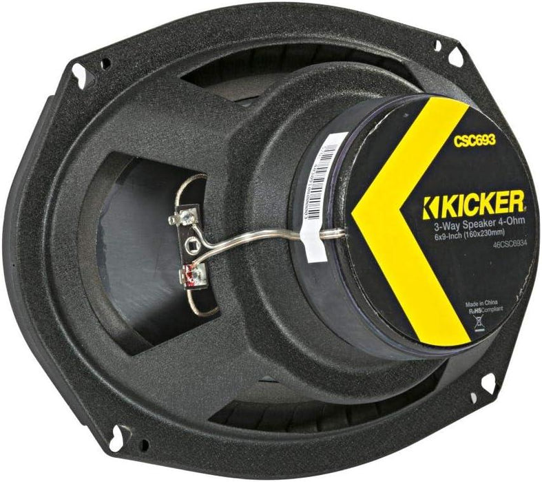 46CSC684 KICKER CS Series 6x8" Coaxial 2 Way Speakers 75W RMS 225W Peak 4 Ohm Car Audio (Pair) - Pro Audio Center