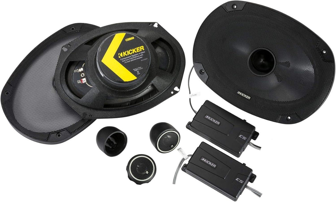 46CSS694 KICKER CS Series 6x9 Inch Component Speakers 3/4" Inch Tweeters 150W RMS Car Audio 4 Ohm (Pair) - Pro Audio Center