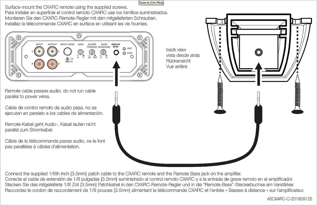 46CXARCT KICKER Remote Bass Level Control (Wired) Compatible with CX, CXA, DX, PX and KEY Amplifiers - Pro Audio Center