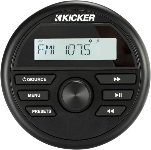 46KMC2 KICKER Marine Media Center Gauge Style Receiver w/Bluetooth/AM/FM/USB/AUX Input - Pro Audio Center