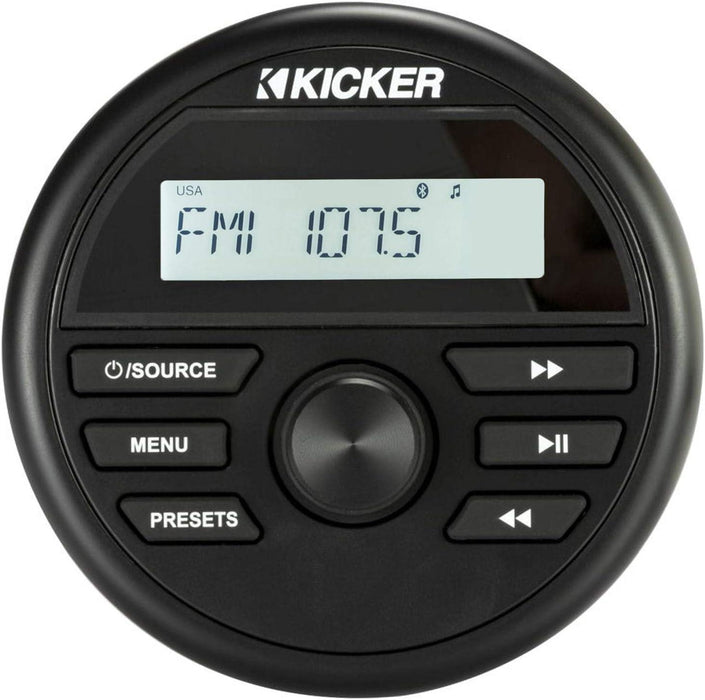 46KMC2 KICKER Marine Media Center Gauge Style Receiver w/Bluetooth/AM/FM/USB/AUX Input - Pro Audio Center