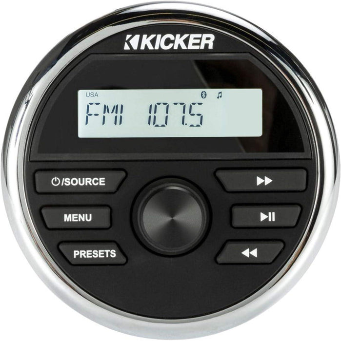 46KMC2 KICKER Marine Media Center Gauge Style Receiver w/Bluetooth/AM/FM/USB/AUX Input - Pro Audio Center