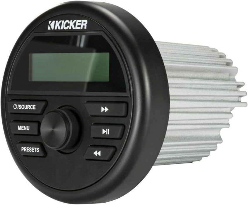 46KMC2 KICKER Marine Media Center Gauge Style Receiver w/Bluetooth/AM/FM/USB/AUX Input - Pro Audio Center