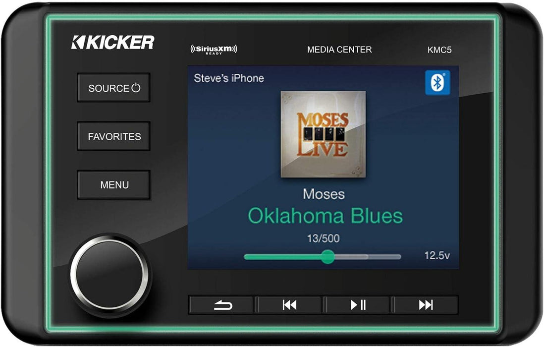 46KMC5 KICKER Premium Marine Media Center Receiver w/Bluetooth/AM/FM/Sirius XM Ready/Weather-Band Tuner/Video Input/NMEA - Pro Audio Center