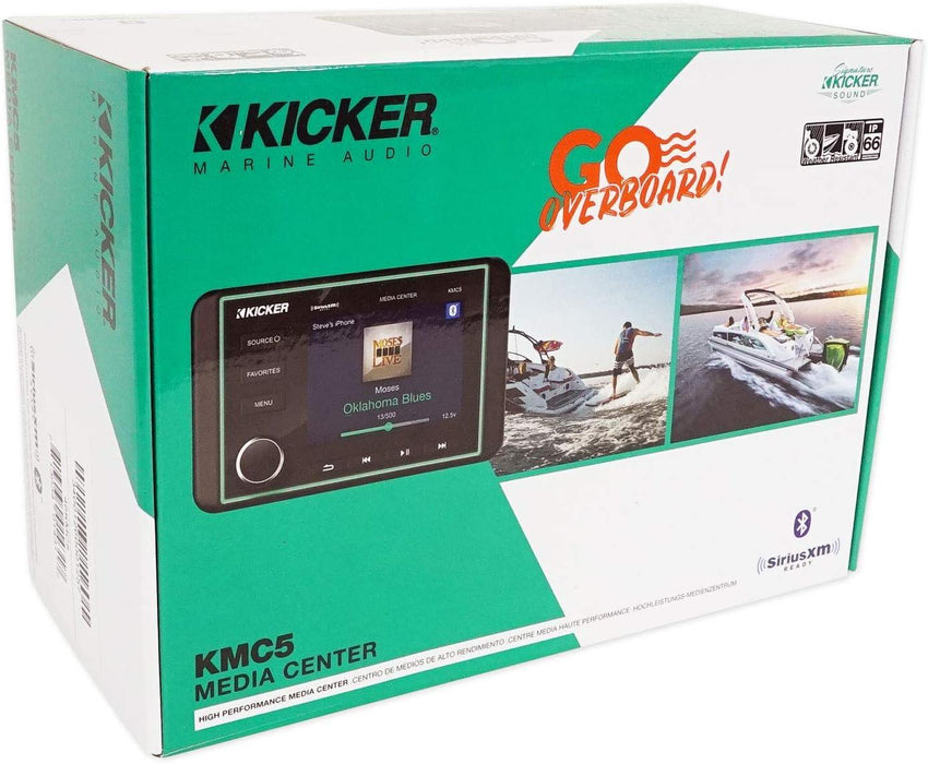 46KMC5 KICKER Premium Marine Media Center Receiver w/Bluetooth/AM/FM/Sirius XM Ready/Weather-Band Tuner/Video Input/NMEA - Pro Audio Center