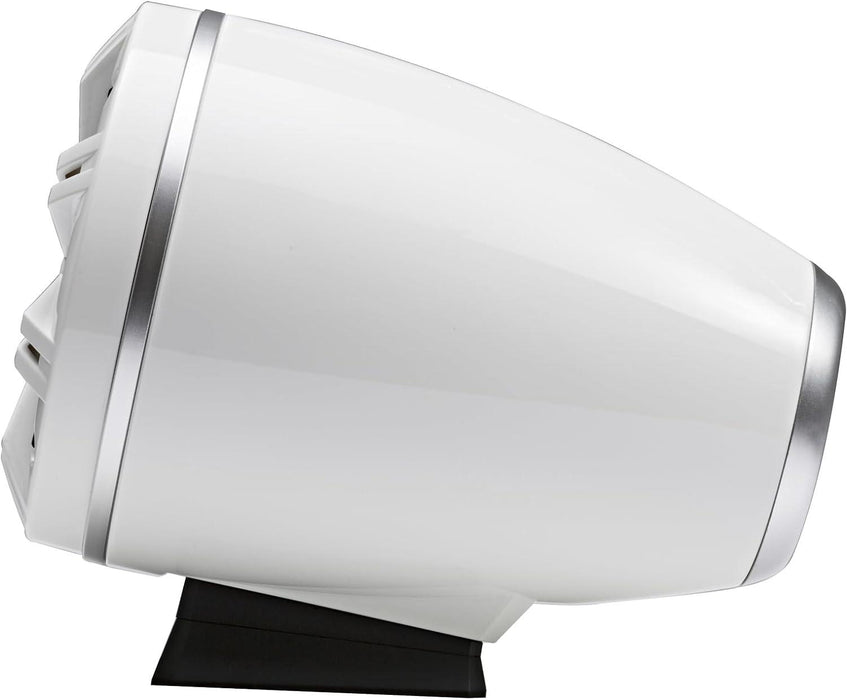 46KMFC65W KICKER KM Series 6.5" White Marine LED Lighted Coaxial Speakers+Surface Flat Mount Pods 4 Ohm (Pair) - Pro Audio Center