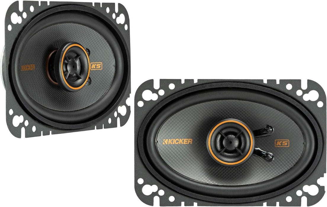 47KSC4604 KICKER KS Series 4x6 Inch Coaxial 2 Way Speakers 75W RMS 4 Ohm Car Audio (Pair) - Pro Audio Center