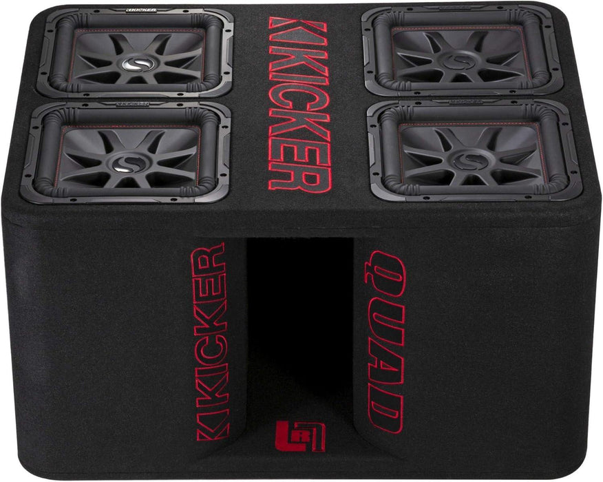 47QL7R122 KICKER Quad Box (4) 12" Solo-Baric L7R Subwoofer Loaded Enclosure Ported 2400W RMS w/Two Separate 2 Ohm Terminals - Pro Audio Center