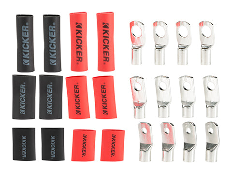 47RT0 KICKER Marine-Grade 5/16" Ring Terminals for 1/0 AWG 0 Gauge Wire (4 Pack)