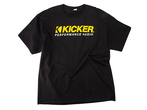 50TSBlack KICKER Performance Audio Yellow Logo T-Shirt - Black