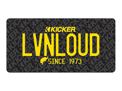 51CARTAG KICKER LVNLOUD Black & Yellow Car Display Tag