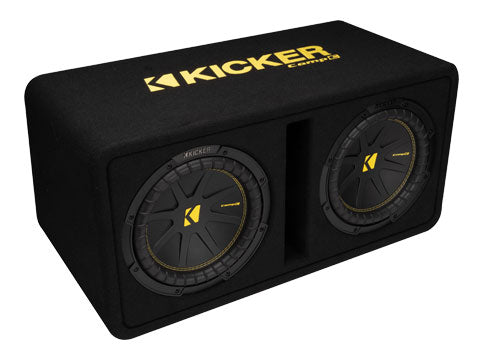 50DCWC102 KICKER 10" CompC Subwoofer Dual Loaded Enclosure Ported 500W RMS 2 Ohm