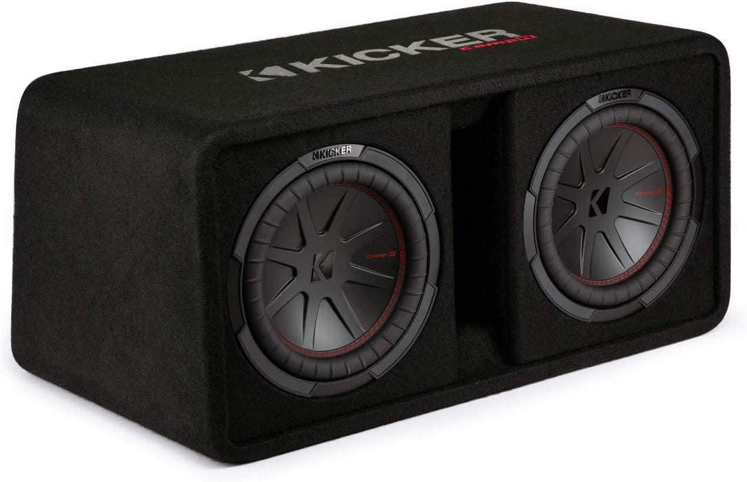 48DCWR102 KICKER 10" CompR Subwoofer Dual Loaded Enclosure Ported 800W RMS 2 Ohm - Pro Audio Center