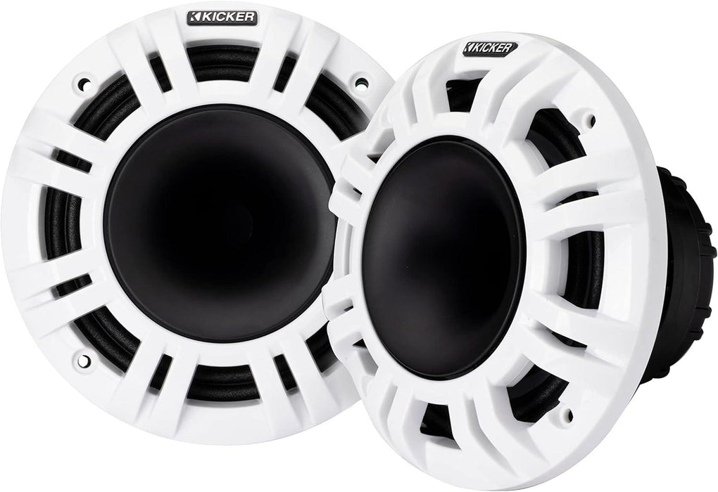 48KMXL654 KICKER KMXL Series 6.5" 6 1/2 Inch Marine Horn Loaded Compression Driver w/LEDs Coaxial Speaker 4-Ohm (Pair) - Pro Audio Center