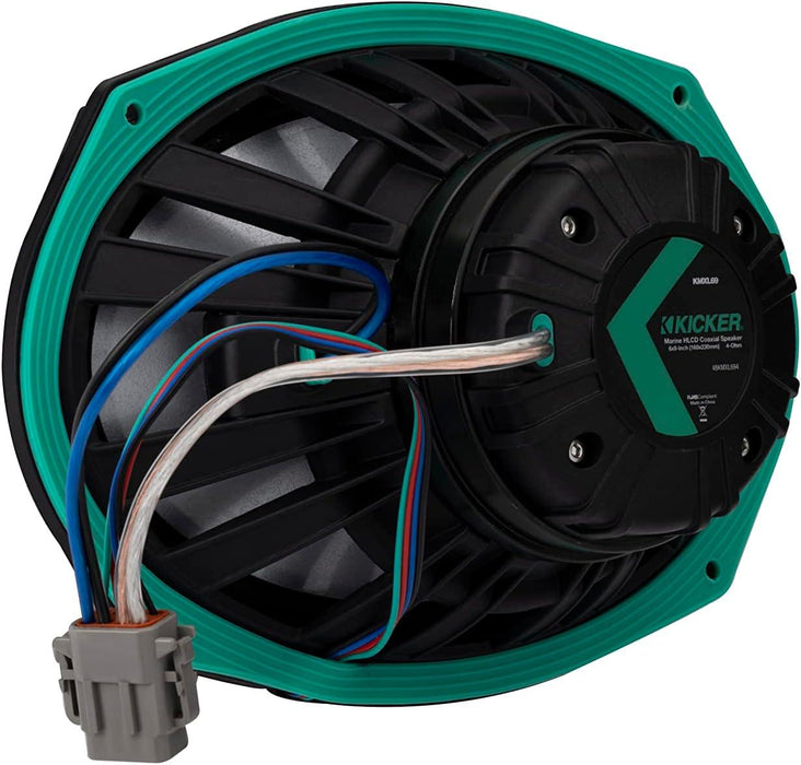 48KMXL694 KICKER KMXL Series 6x9" Inch Marine Horn Loaded Compression Driver w/LEDs Coaxial Speaker 4-Ohm (Pair) - Pro Audio Center