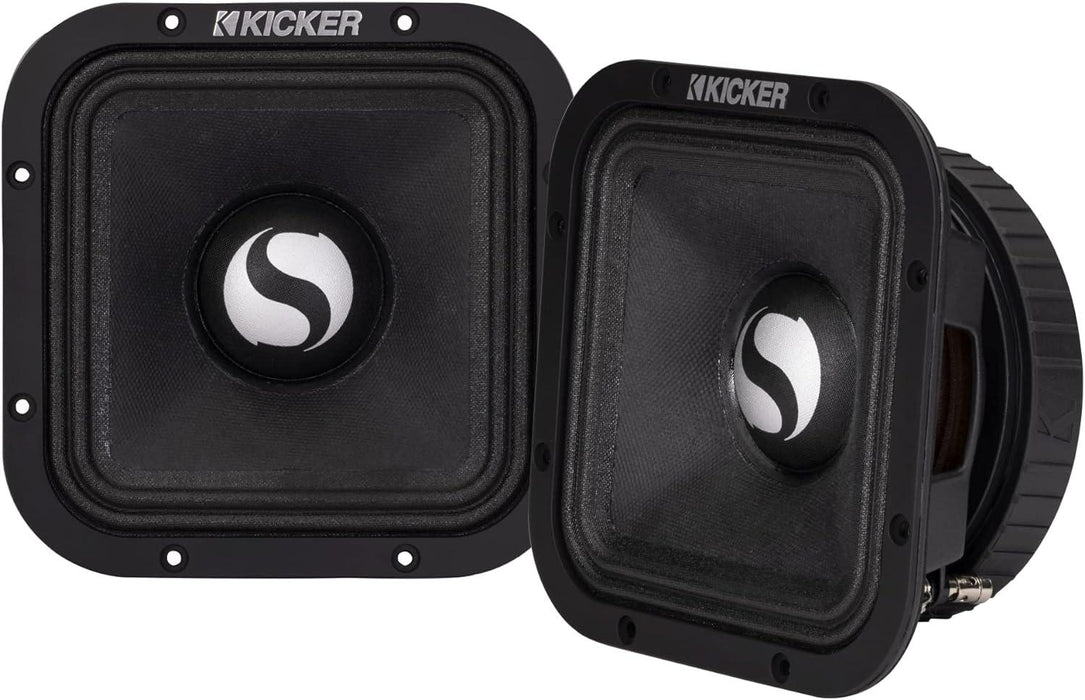 49ST7MR4 KICKER Street Series 7" Square Midrange Driver 250W RMS 500W Peak SPL Competition Grade PA Pro Sound High Output 4 Ohm (Pair) - Pro Audio Center