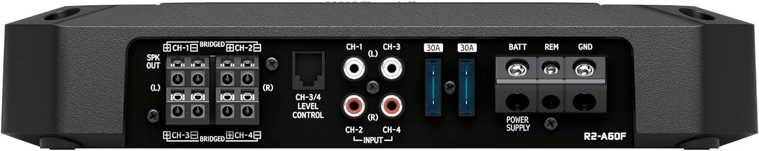 R2-A60F Alpine R-Series 4-Channel Amplifier, 100W x 4 at 4-Ohm, 150W x 4 at 2-Ohm 4ch Car Audio Amplifier Hi-Res Certified