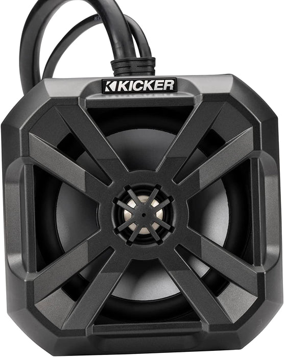 48BTCAN65 KICKER 6.5" Powered Tower Speakers w/Bluetooth 4 ATV / UTV / Golf Cart Tube Clamp Mount Pods (Pair)