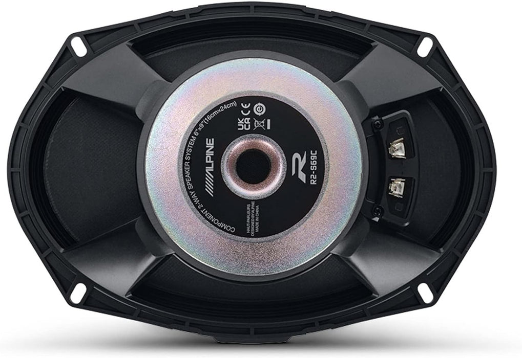 R2-S69C Alpine R-Series 6x9" High-Resolution 2-Way Component Speaker Set w/ 1" Tweeters 100W RMS Car Audio 4 Ohm (Pair)