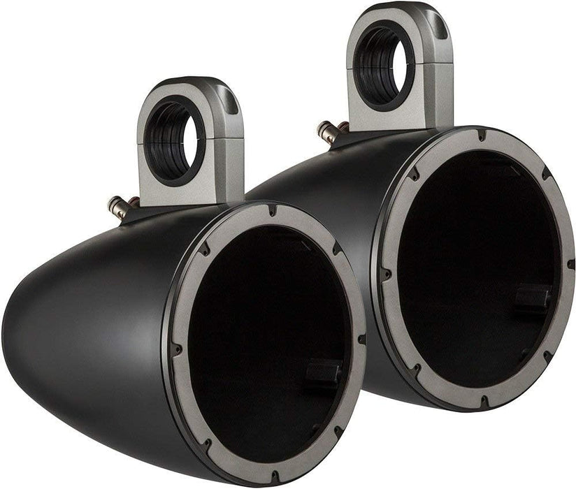 12KMTES KICKER 6.5" Marine Wake Tower/Roll Bar Empty Speaker Enclosures ONLY, Black (Pair) (speakers not included)
