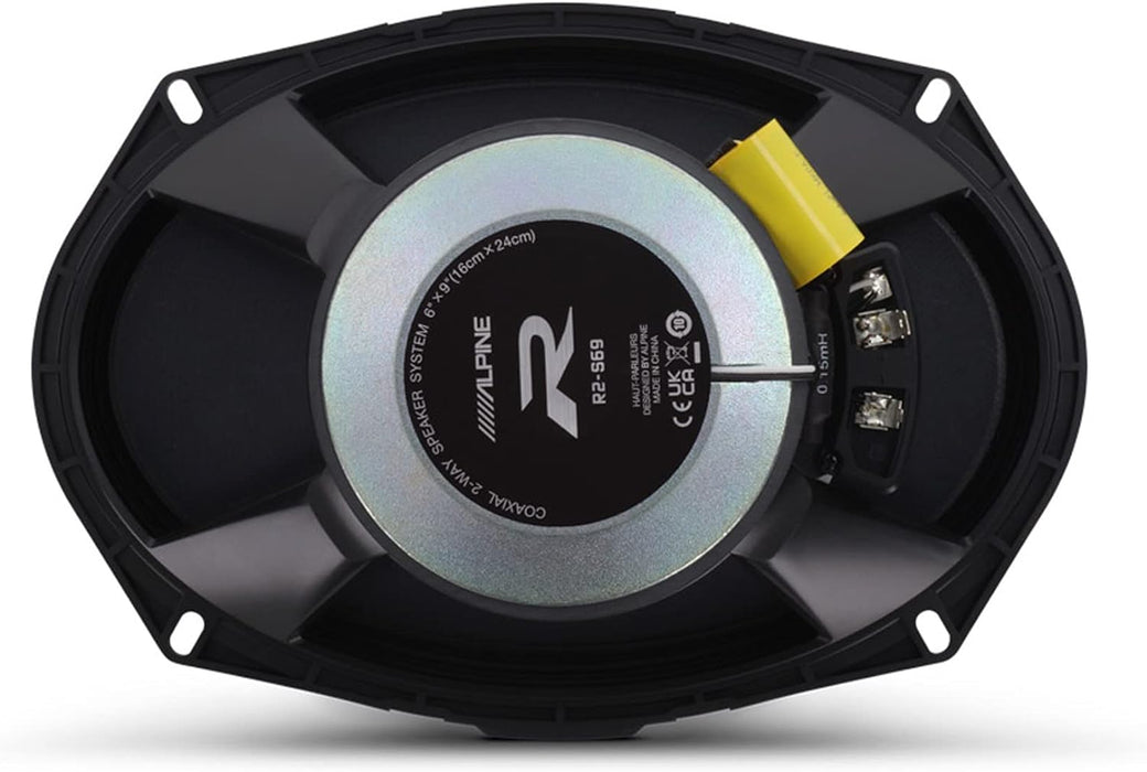 R2-S69 Alpine R-Series 6x9" High-Resolution Coaxial 2-Way Speakers 100W RMS 4 Ohm Car Audio (Pair)